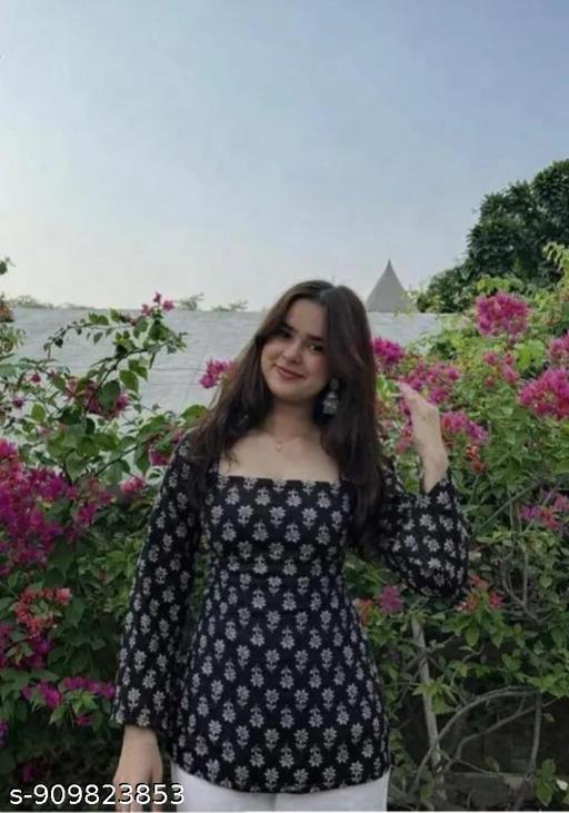 Black Print Prosin Women's Kurti