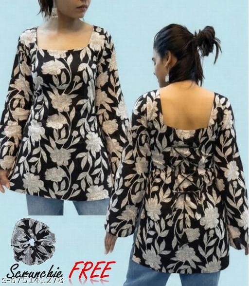 Stylish & Trendy Fancy Kurti - Long Sleeves, Printed, Cotton