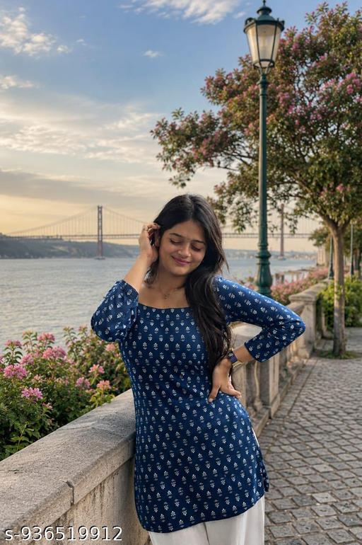 Floral Printed Crop Top Kurti for Women