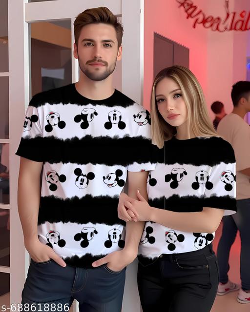 Modern Round Neck Half Sleeve Couples T-Shirt | Lightweight | Comfortable | Fashionable Pick