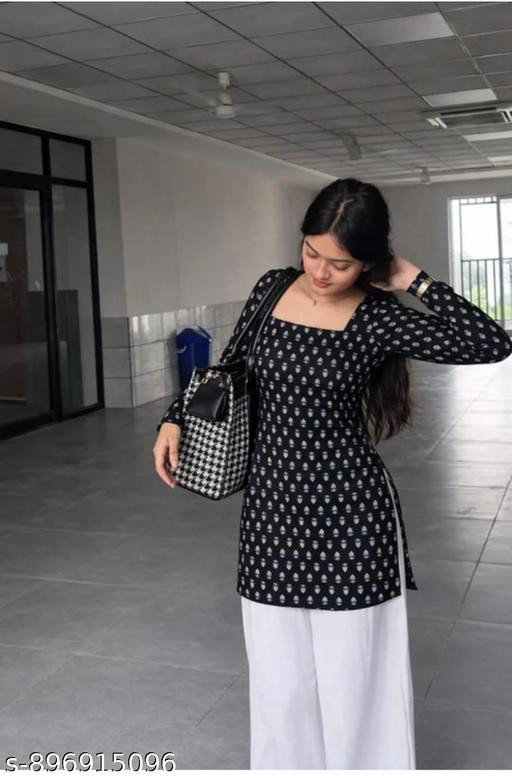 Premium Printed Black Kurti by Shivi